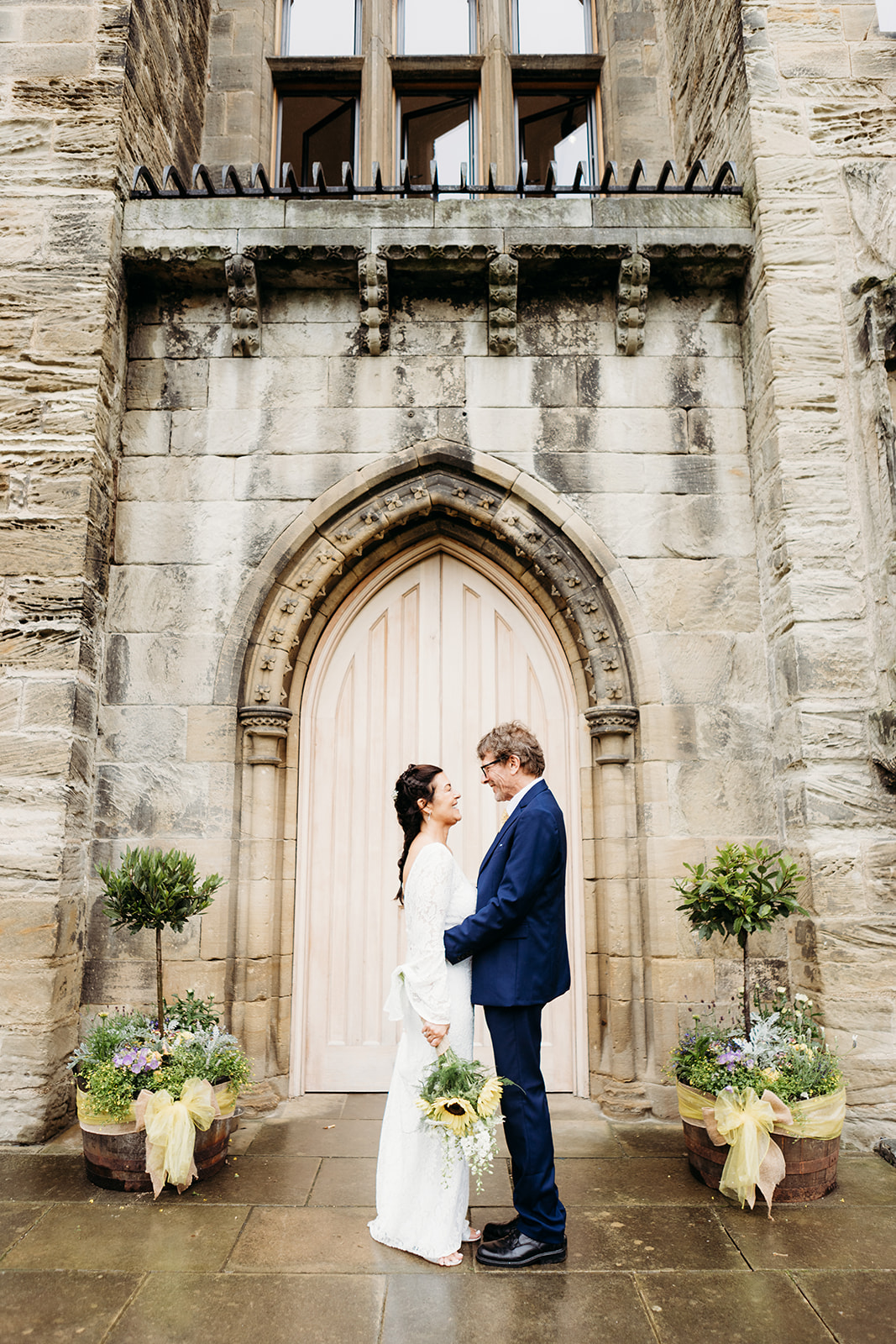 Lena and Kevin at the doorway of Hylton Castle