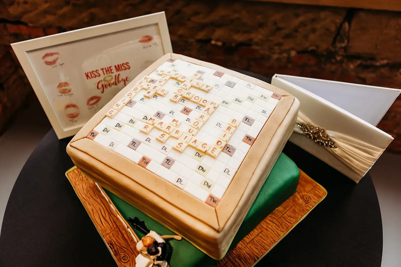 Scrabble wedding cake at Lena and Kevin’s Hylton Castle wedding