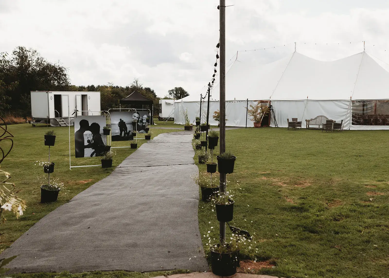 Personalised photo details at Jess and Freddie’s Yorkshire farm marquee wedding